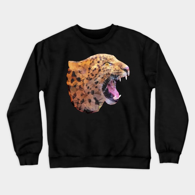 roaring leopard Crewneck Sweatshirt by Ancello